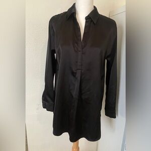 Pleione Black Satin Dress Long Blouse | Size XS
Excellent condition